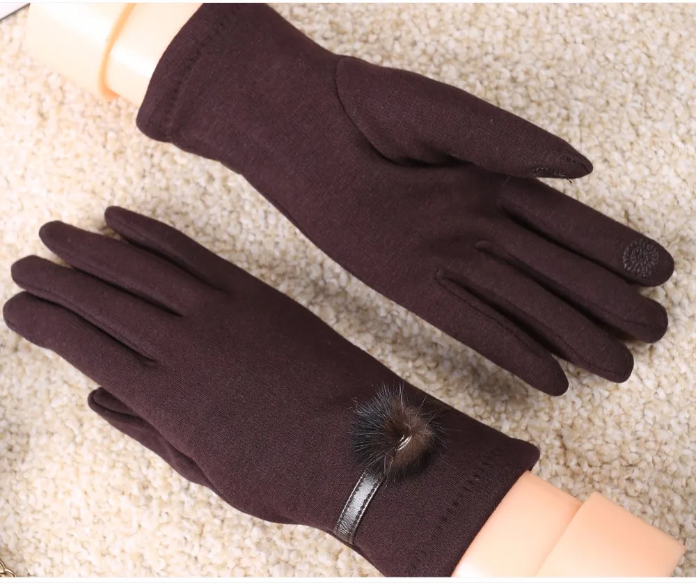 Классические женские перчатки для женщин полиэфирные перчатки варежки для дам Зимние теплые удобные эластичные один размер