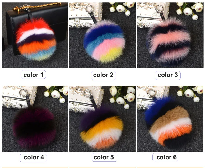 pompom charm multicolorstrips colors