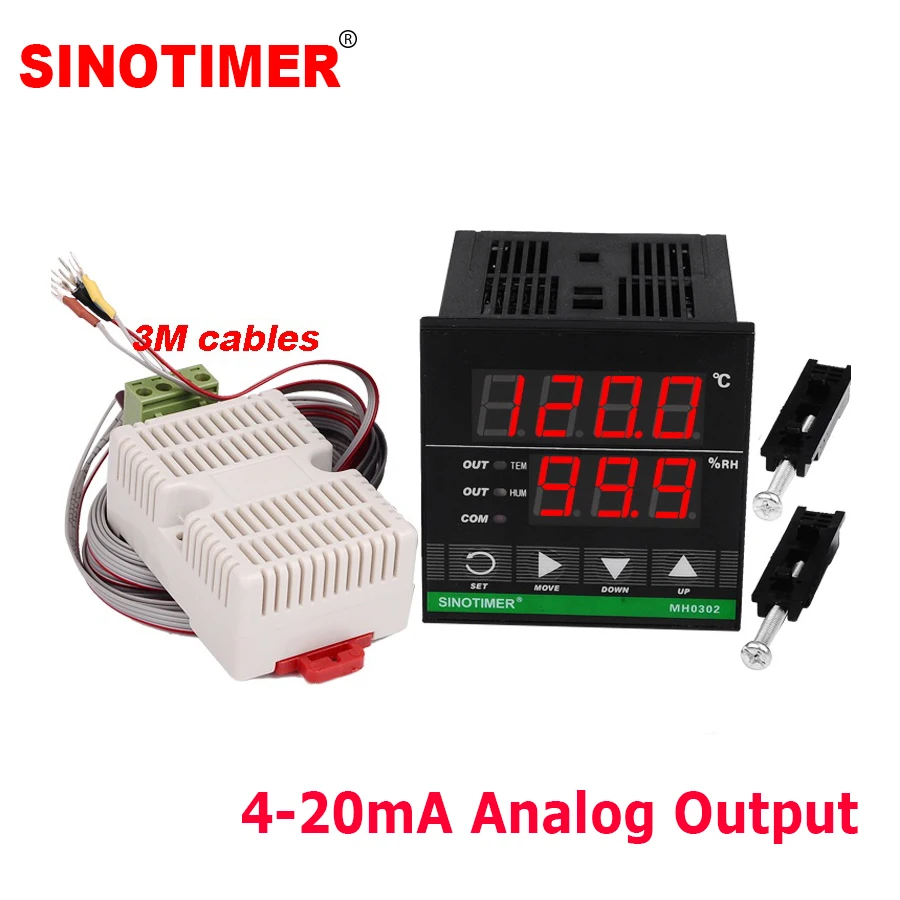 4 ~ 20mA аналоговый температура на выходе и регулятор влажности умный Высокоточный цифровой термостат с комбинированным датчиком