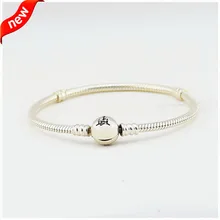 FANDOLA 925 пробы-серебро-ювелирные изделия замок серебряный браслет клип Мультяшные браслеты для Для женщин DIY подходит шариках FLB014