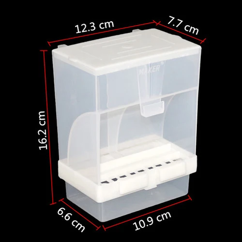 Пластиковая автоматическая кормушка для попугаев Кормление птиц коробка аксессуары для птичьей клетки предотвращения брызг принадлежности для голубей кормушка 1 шт - Цвет: L
