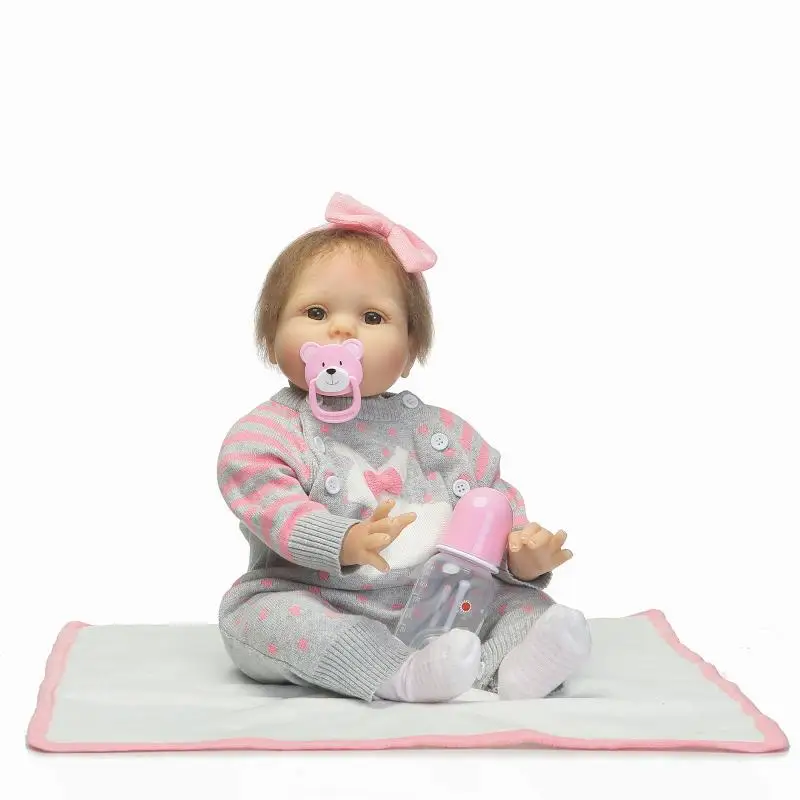 NPK силиконовые перерожденные куклы младенцы, игрушки для девочек 55 см реалистичные новорожденные дети принцесса виниловый младенец