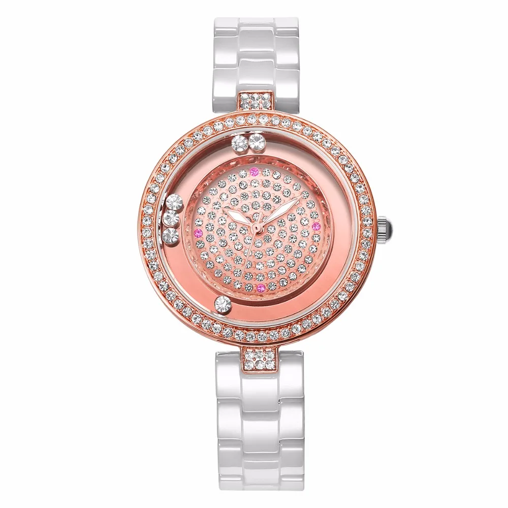 WEIQIN Women Watch Brand Luxury Ceramic Band Rhinestone Fashion Watches