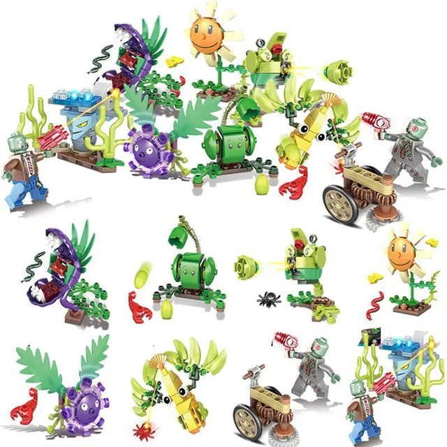 Special Offers Compatible With Legoings Plants VS Zombies Building Blocks Bricks Toys for Children Chomper Repeater Peashooter Sunflower Shroom