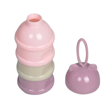 

4 Lattice Baby Food Storage Box Three-layer Frog Style Cute Essential Cereal Cartoon Baby Milk Powder Boxes Hot