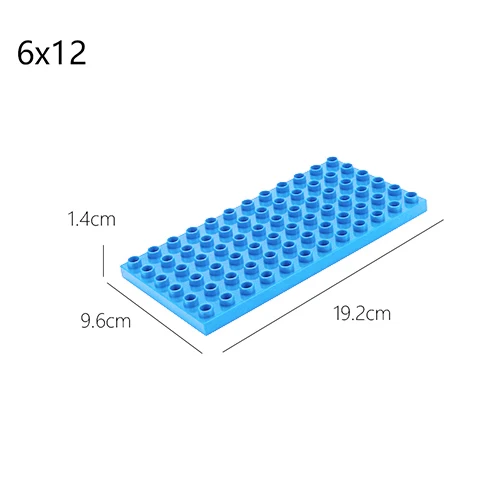 Двухсторонние опорные пластины для больших кирпичей, большой строительный блок из частиц, двухсторонняя материнская плата, совместимая с блоком Duplos для детей - Цвет: 6x12 light blue