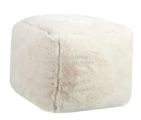 Best EXCLUSIVE and elegant bean bag in fur footstool and ottomans, CUBE seat, foot rest chair