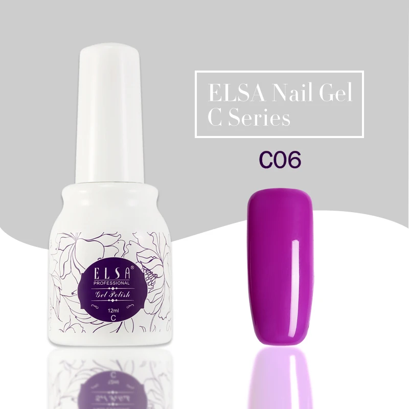 

ELSA Gel Nail Polish 12ml Purple Gel Series Pure Color Nail Gel Polish 29 colors Purple Soak Off UV Lacquer Varnish long lasting