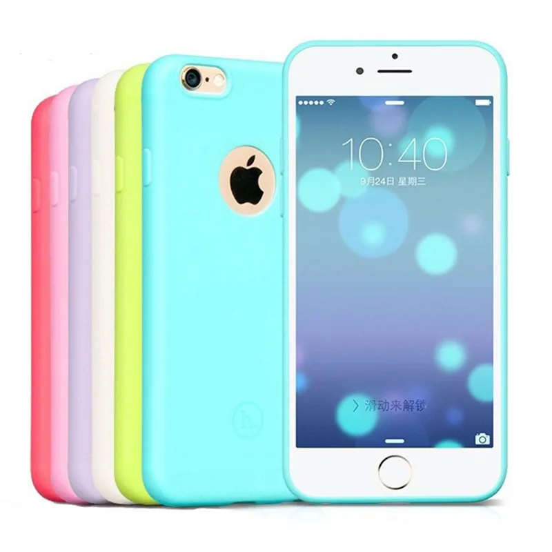 

Ultra Thin Matte Skin Cute Candy Cover For iPhone 6 6S Case Soft Gel Silicone TPU Phone Cases For iPhone X 6S 5 5S SE 6 7 Plus