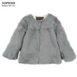 2018 Новое поступление Настоящее Полный Пелт мех кролика пальто Модный Топ Мода Меховая куртка продажи низкой TFP637