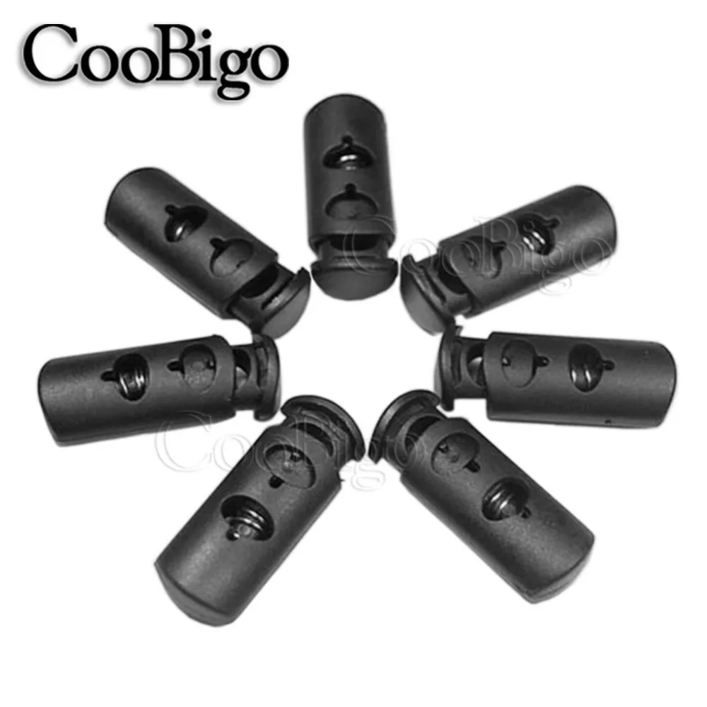 

10pcs 2 Holes Push Cord Lock Spring Clasp Clip Toggle Stopper For Strings Cord Paracord Bag Shoelace Elastic Rope Parts