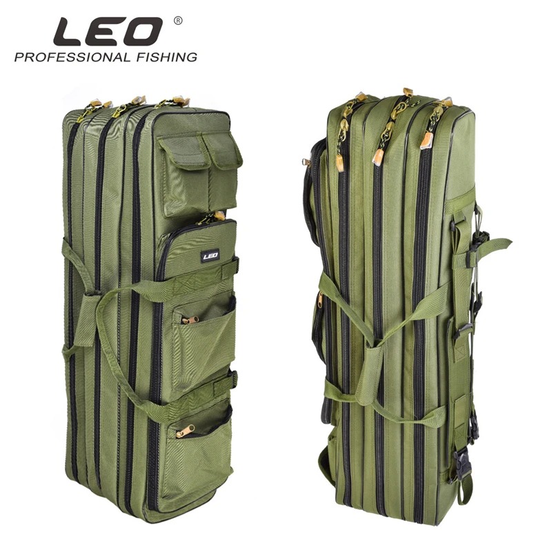 

High Quality Fishing Bag Green Color Multi-Purpose Thicken Widen Waterproof and Durable Case fishing Rod Bag Fishing Tackle Bag