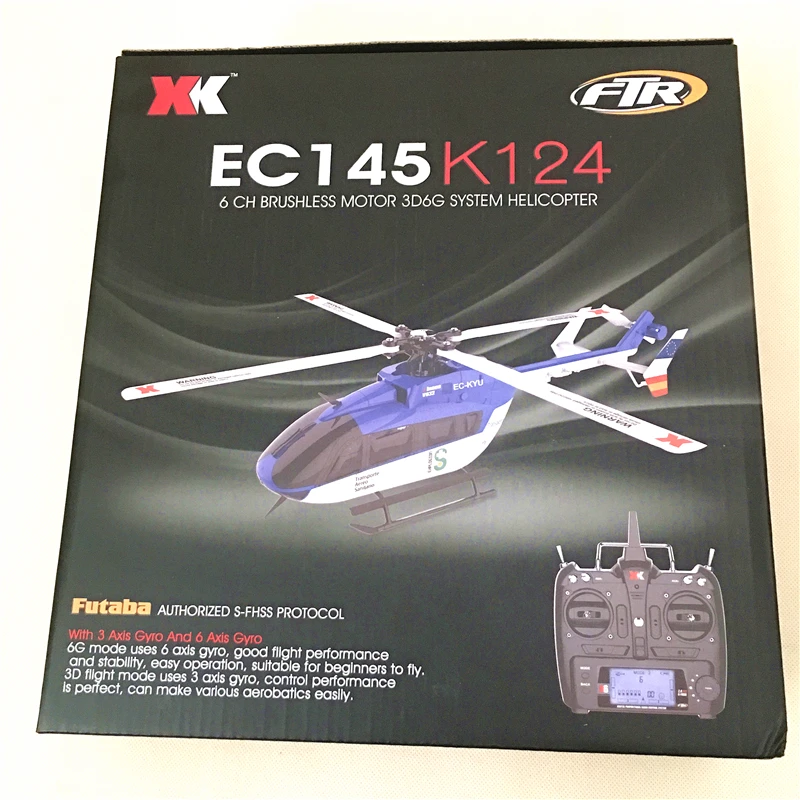 XK K124 EC145 6CH бесщеточный двигатель 3D 6G система RC вертолет RTF совместим с FUTABA S-FHSS