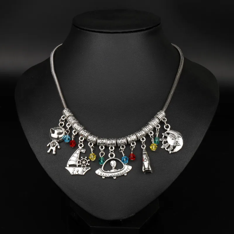 

HANCHANG Choker Necklace The X-Files I want to believe Alien Pendants Necklaces Accessories Women collares collier femme