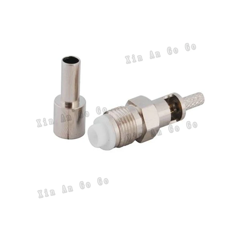 Прямой обжимной разъем FME для коаксиального кабеля RG316 RG174 LMR100|female connector|female cable