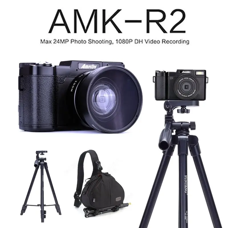 AMKOV AMK-R2 24MP 1080P HD DSLR Digital Camera video recording DVR with 3