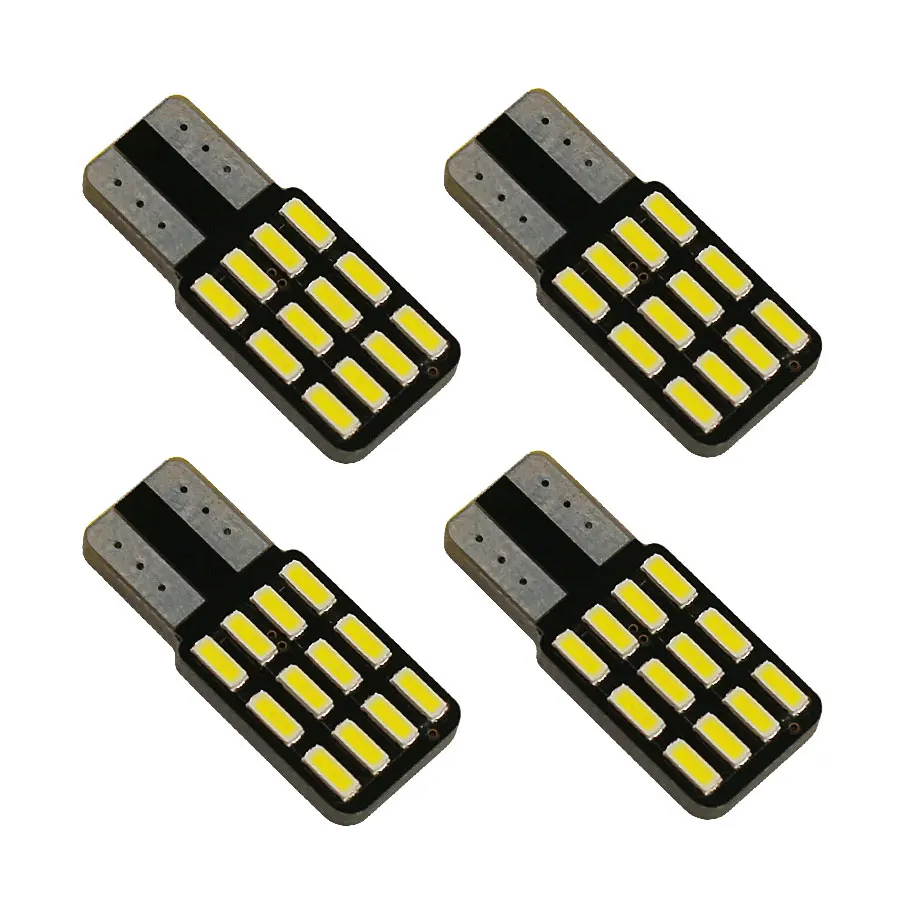 

4Pcs Super Bright T10 W5W LED 12 SMD 4014 Canbus Lamp White 6000K Car Led License Plate Lights Reading Dome Lamp Bulbs 12V New