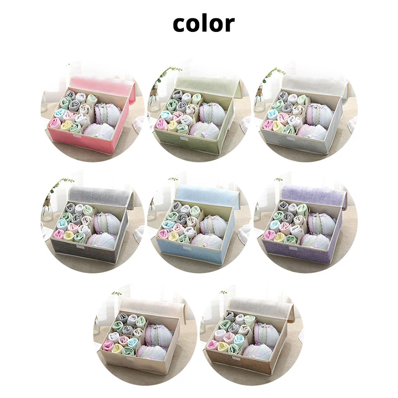 Cotton Line Drawer Organizers 13 Grid Folding Cotton Line Bra Socks Underwear Storage Box With Lid Clothes Storage Organizers Cotton Line Drawer Organizers 13 Grid Folding Cotton Line Bra Socks Underwear Storage Box With Lid Clothes Storage Organizers