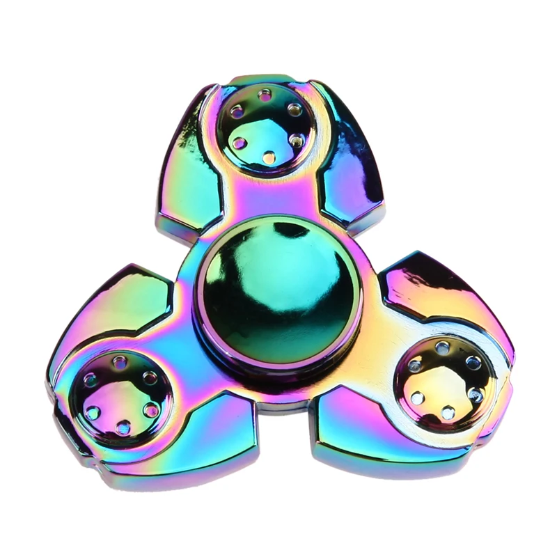 New Rainbow Hand Finger Fidget Spinner Fun Hand Game Desk Focus Toys Anxiety Stress Spinning Top Metal EDC Tri-Spinner Toy New Rainbow Hand Finger Fidget Spinner Fun Hand Game Desk Focus Toys Anxiety Stress Spinning Top Metal EDC Tri-Spinner Toy