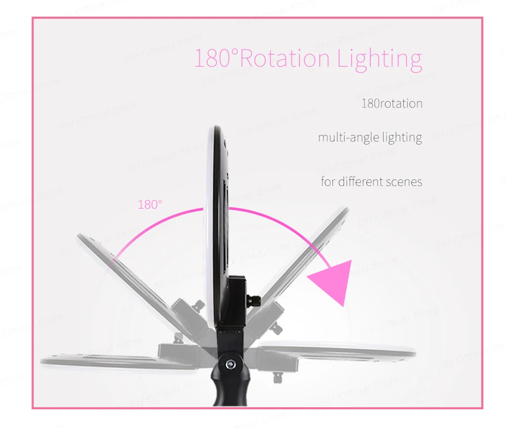 10 дюймов кольцевой светильник с регулируемой яркостью, настольный фотографии светильник 24W 5500K макияж лампа задники для студийной фотосъемки для телефона мобильного телефона в реальном времени подарок