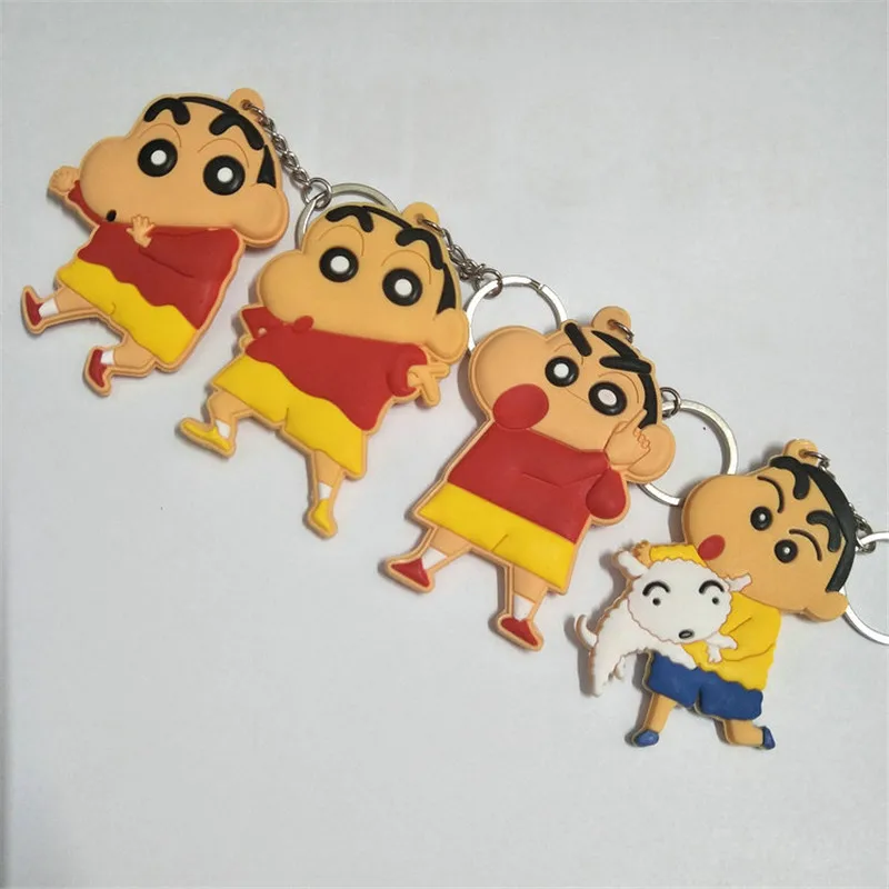 set of 5pcs Crayon Shin-chan book PVC pendant key chain key chains figure anime 
