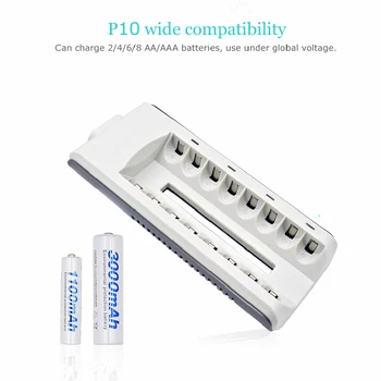 

AA/AAA Battery Quick Charger 8 Slots LED display Ni-MH Ni-CD battery charger EU/US plug no battery