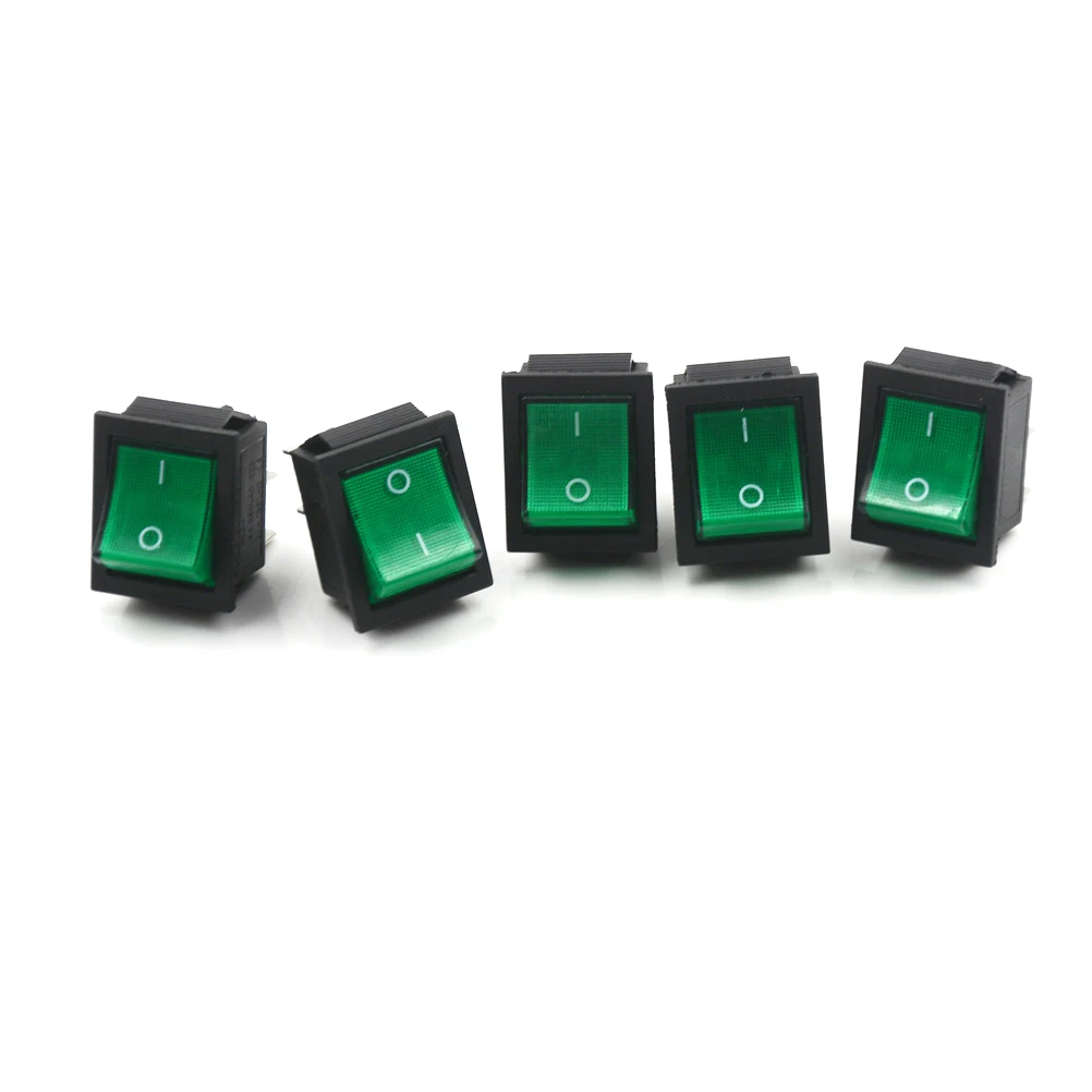 5Pcs 4 Pin ON//OFF 2 Position Rocker Switch With Light KCD1-102N 250V Ti