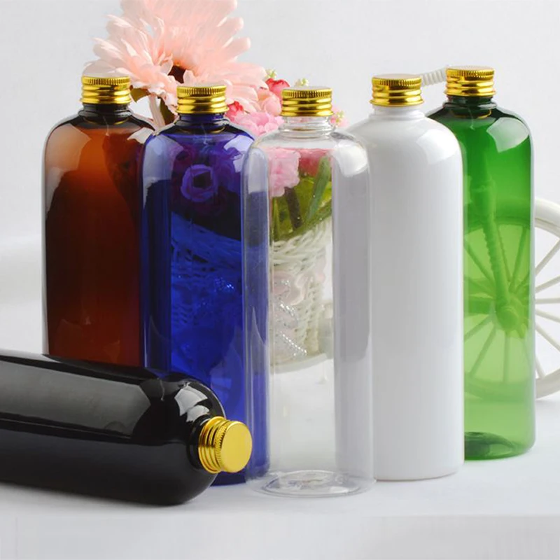 

10pcs/lot Large Plastic Travel Empty Jars Perfume Liquid Container With Aluminum Cap Pure Dew Plastic Clear Bottle Jars 500ml