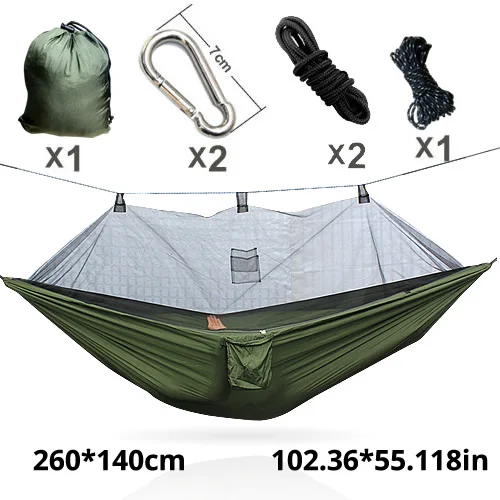 Ультралегкая москитная сетка, парашютный гамак с противомоскитными укусами для наружного кемпинга, палатки для сна - Цвет: Army Green