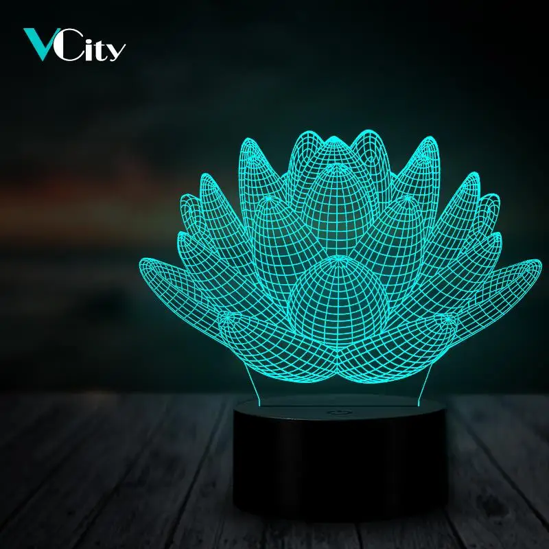 Трехмерный ночник VCity для суккулентов светодиодсветильник лампа растений