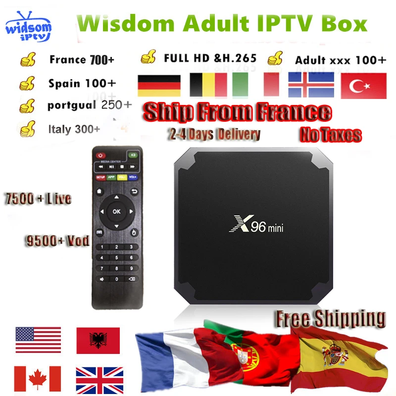 X96mini Smart tv Box 1 год Европа IP tv Франция Великобритания Немецкий Арабский Бельгия Швеция французский Польша Испания США Канада голландский IP tv