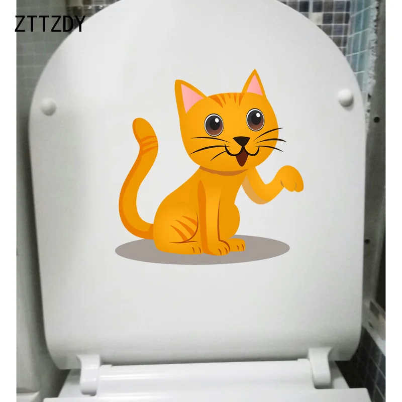 ZTTZDY 22,3*23 см озорной кот стикер на стену WC наклейки для унитаза домашний декор T3-0060