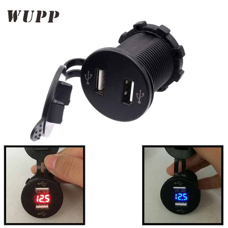 WUPP Dual USB Charger Socket Power Outlet Car USB Charger 5V 4.2A With