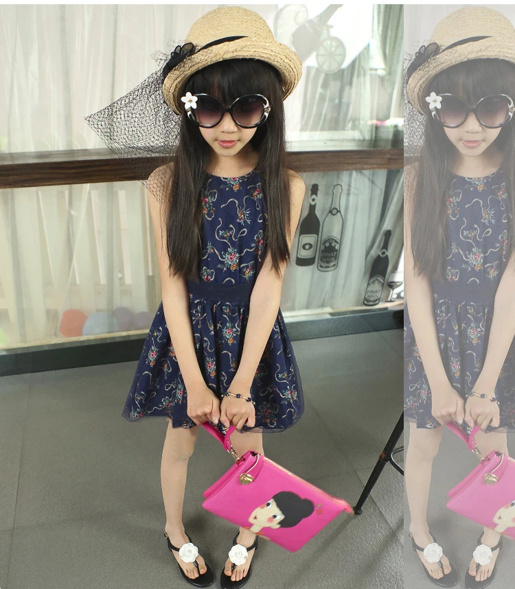 casual girls dress suit kids girls summer clothing sets sleeveless a line blue flower printed dresses and white short sleeve coat kids clothes sets 6 7 8 9 10 11 12 13 14 15 16 yeals old girls spring summer clothes (22).jpg