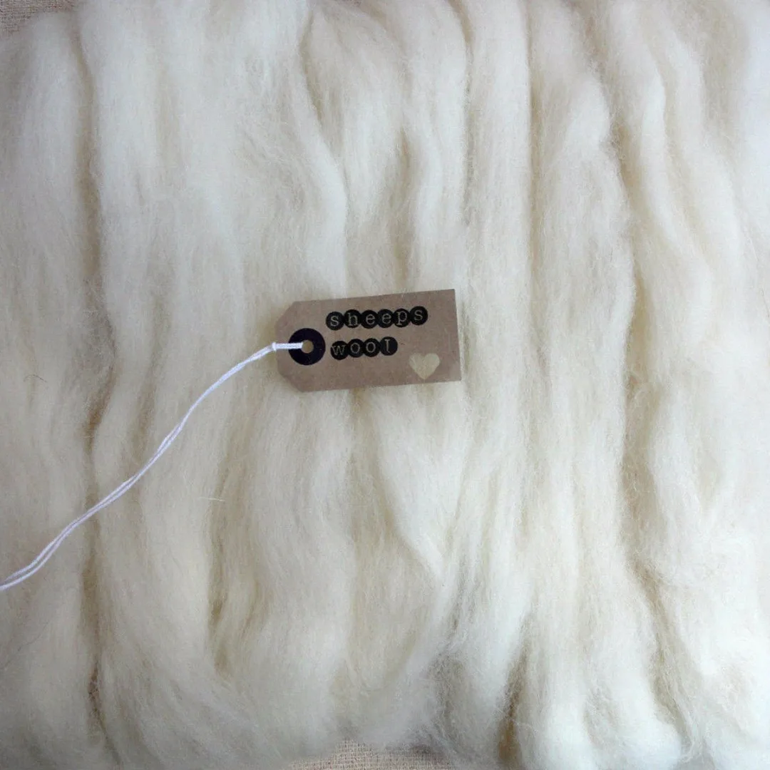 100g Cream White Needle Felting Wool Felting Wool Tops Roving Spinning Weaving