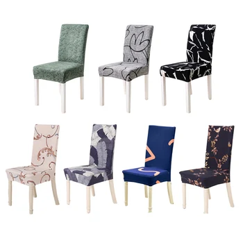 

Black Kitchen Chair Cover Stretch Furniture Covers Towel Chair Slipcover Chair Dining Stool Cover Geometry spandex Chair Cover