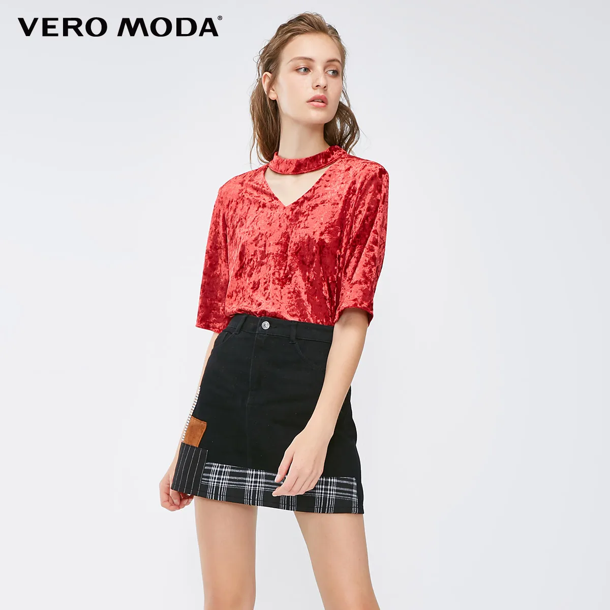 Vero Moda Женские Прозрачные топы с v-образным вырезом и коротким рукавом | 3183T1501