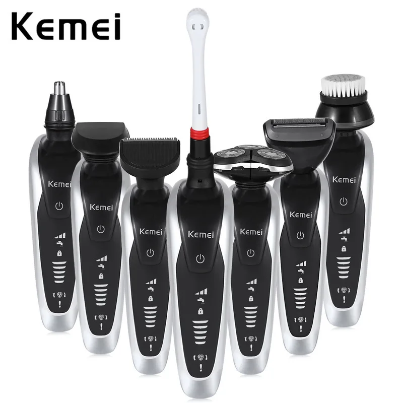 

Kemei 7 in 1 Men's 3D Electric Shaver Beard Trimmer Rechargeable Razor for Men Shaving Machine Face Care electric razor