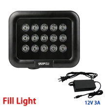 12V 3A черный металл Водонепроницаемый камера наружного наблюдения с 15 шт. 42mil массив светодиодов инфракрасного Ночное видение ИК-осветитель светильник