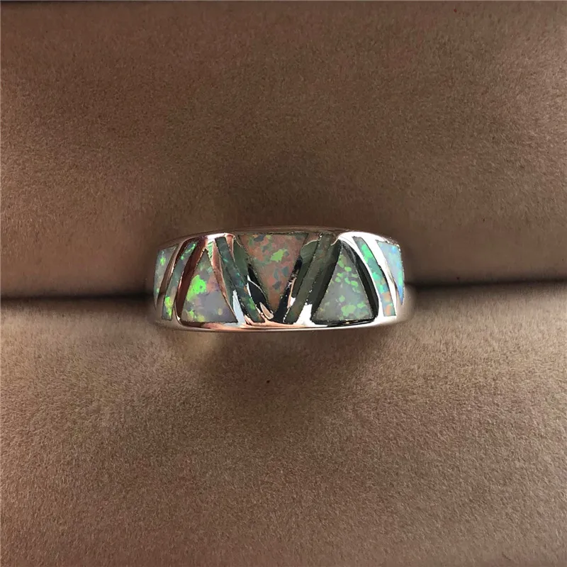 Милое Женское Обручальное кольцо из серебра 925 пробы в стиле бохо, винтажное обручальное кольцо с белым опалом, уникальный стиль, кольца для женщин