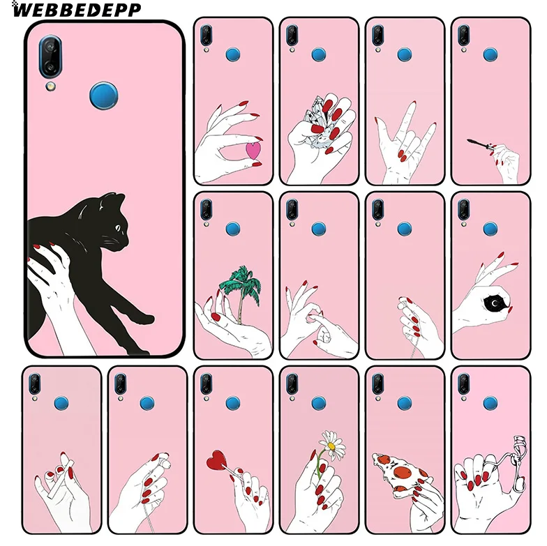 WEBBEDEPP Kawaii Best Friends Heart Soft Case For Huawei P30 P20 Pro P10 P9 Lite 2017 P Smart 2019 &amp Nova 3 3i Y9 |