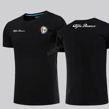 Летняя модная мужская Однотонная футболка Alfa Футболка Ромео с круглым вырезом и коротким рукавом