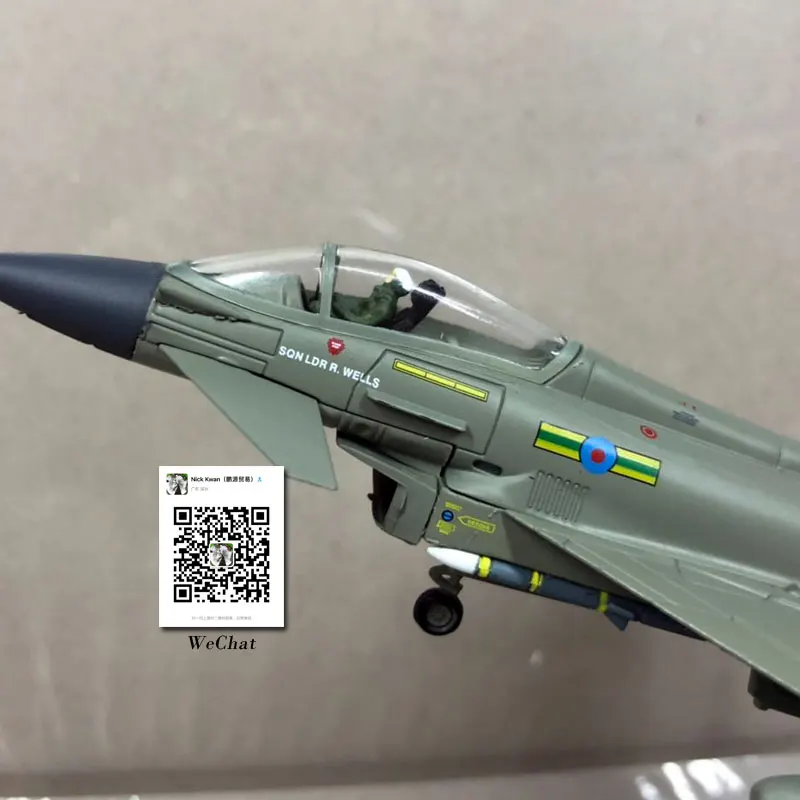 AMER 1/100 масштаб военная модель игрушки евроистребитель Тайфун EF-2000 истребитель литой металлический самолет модель игрушки для сбора, подарок