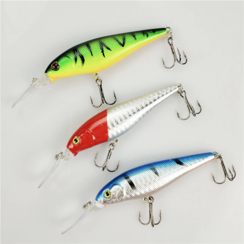  1PCS colorful Stripe pattern 11cm 10.5g Hard Bait Minnow streak Fishing lures Bass Fresh water hook diving perch wobbler fish 