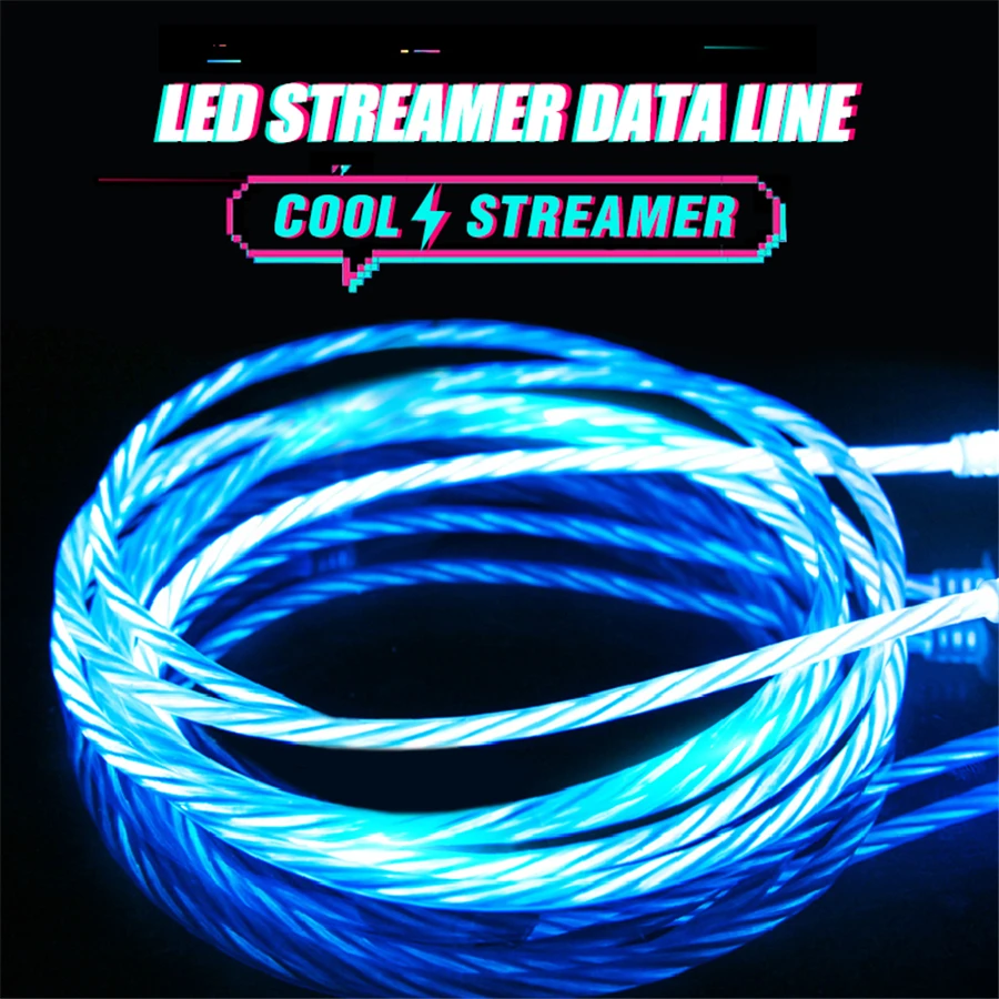 

Glowing Micro USB Cable For iPhone Cable Fast Charging Light Cable For Samsung Huawei Xiaomi Phone Charger Luminous Data Cord 1m