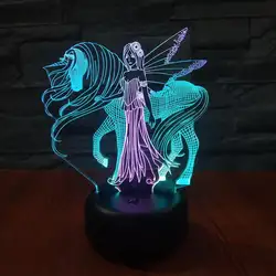 Красота и лошадь Led 3d цветной ночник креативные визуальные Рождественские декоративные лампочки украшения 3D ночник