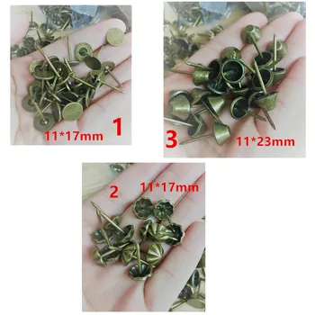 

Vintage Iron Sofa Nail Decorative Tacks Stud Wooden Box Case Antique Furniture DIY Nails Pushpin Doornail,Bronze Tone,100Pcs
