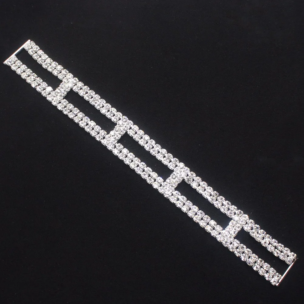 

LKERAN 175MM 2pcs Full shiny Crystal Rhinestone bikini connectors buckle/clothing decoration buckle Beachwear Diamante connector