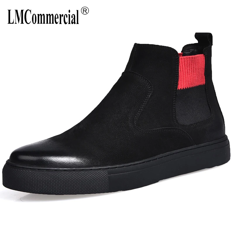 

Martin boots men autumn winter British retro men's shoes all-match cowhide cashmere warm male boots Chelsea breathable Martin