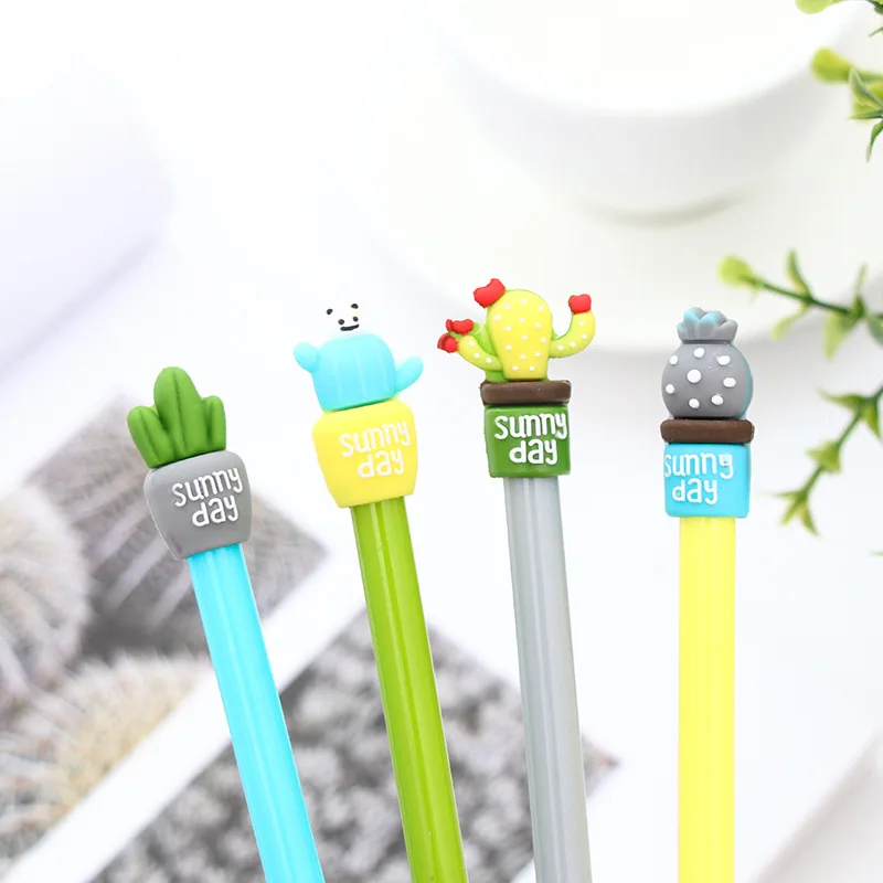 

1 PCs Korea Stationery Creative Cactus Potted Gel Pen Students with Full Needle Gel Pen Cute Stationary Wholesale Kawaii School